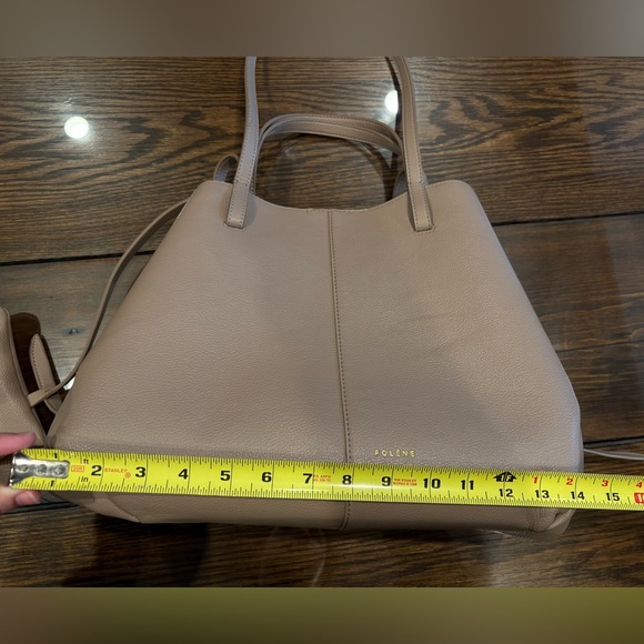 Polene Cyme Textured Taupe Leather Tote - Picture 7 of 16